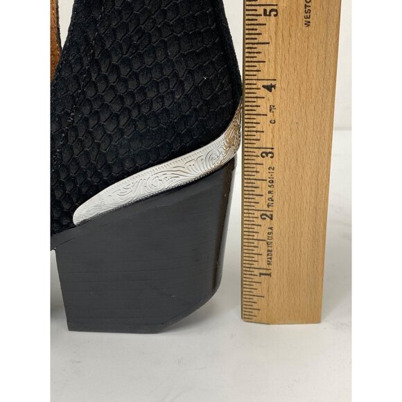 Jeffrey Campbell Womens Sz 5 Cromwell Snake Print Suede Western Booties Boots - Picture 10 of 10